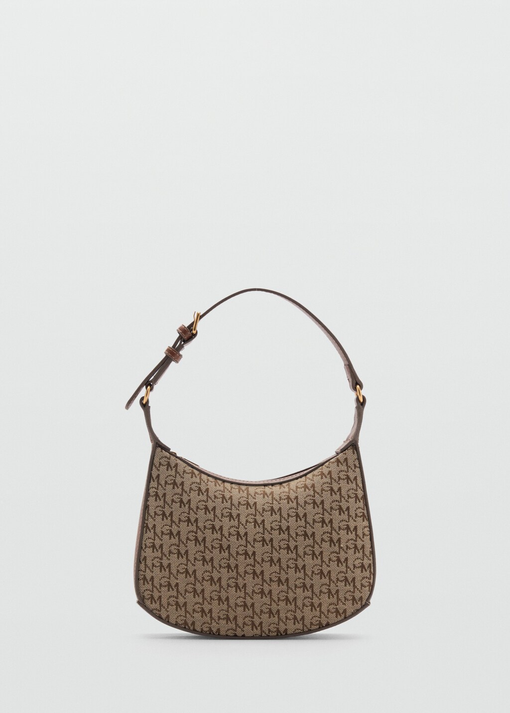 Shoulder bag with printed logo - Brown