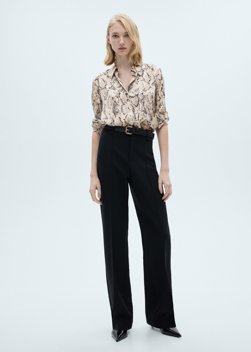 Satin print shirt - Ecru