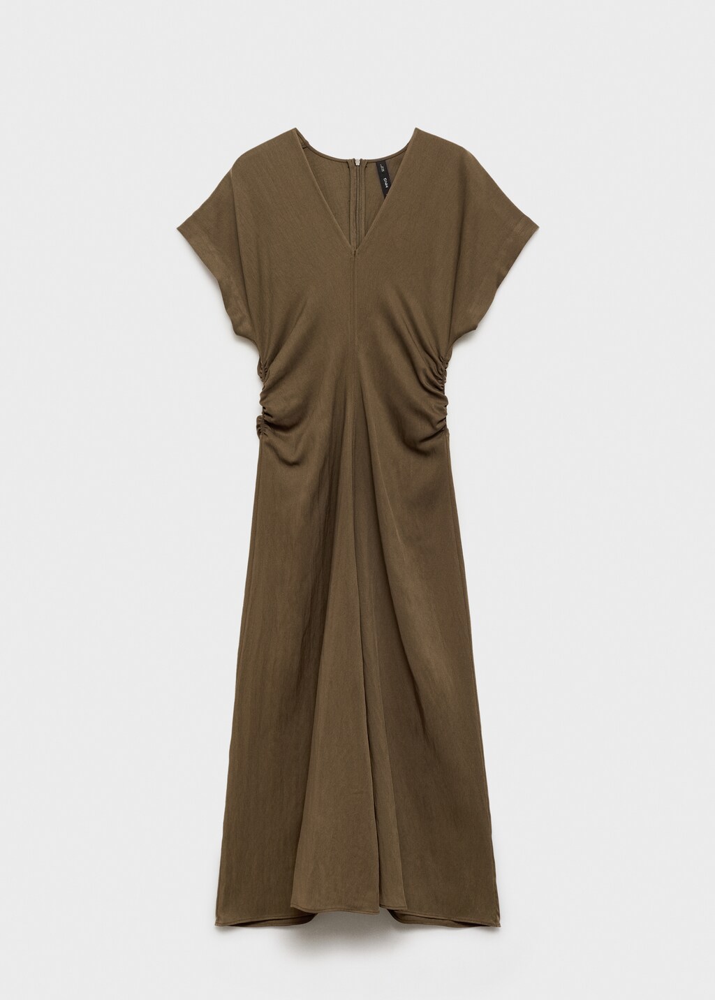 Lyocell-blend dress with draped details - Medium Brown