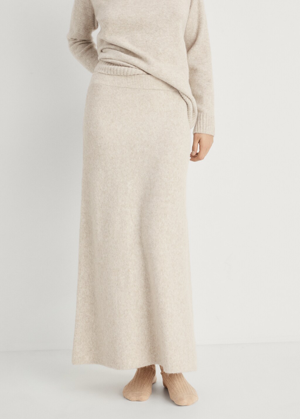 Long knitted skirt - Grey