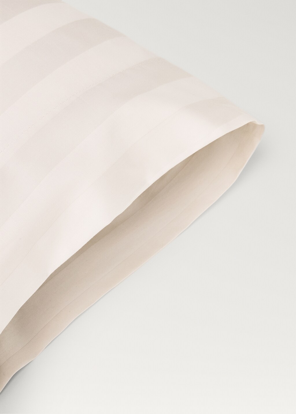 Multi-stripe satin pillowcase  45x110cm - Beige