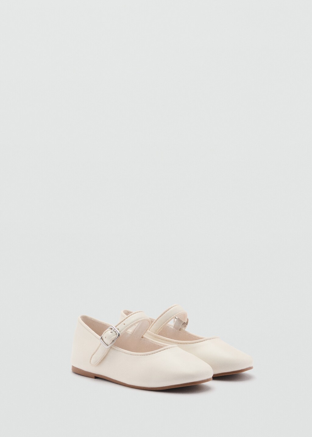 Round-toe ballet flats with buckle - Off White