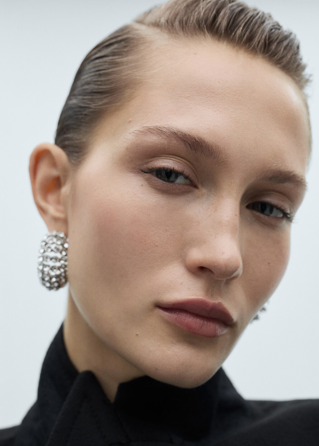 Double-breasted wool coat - Black