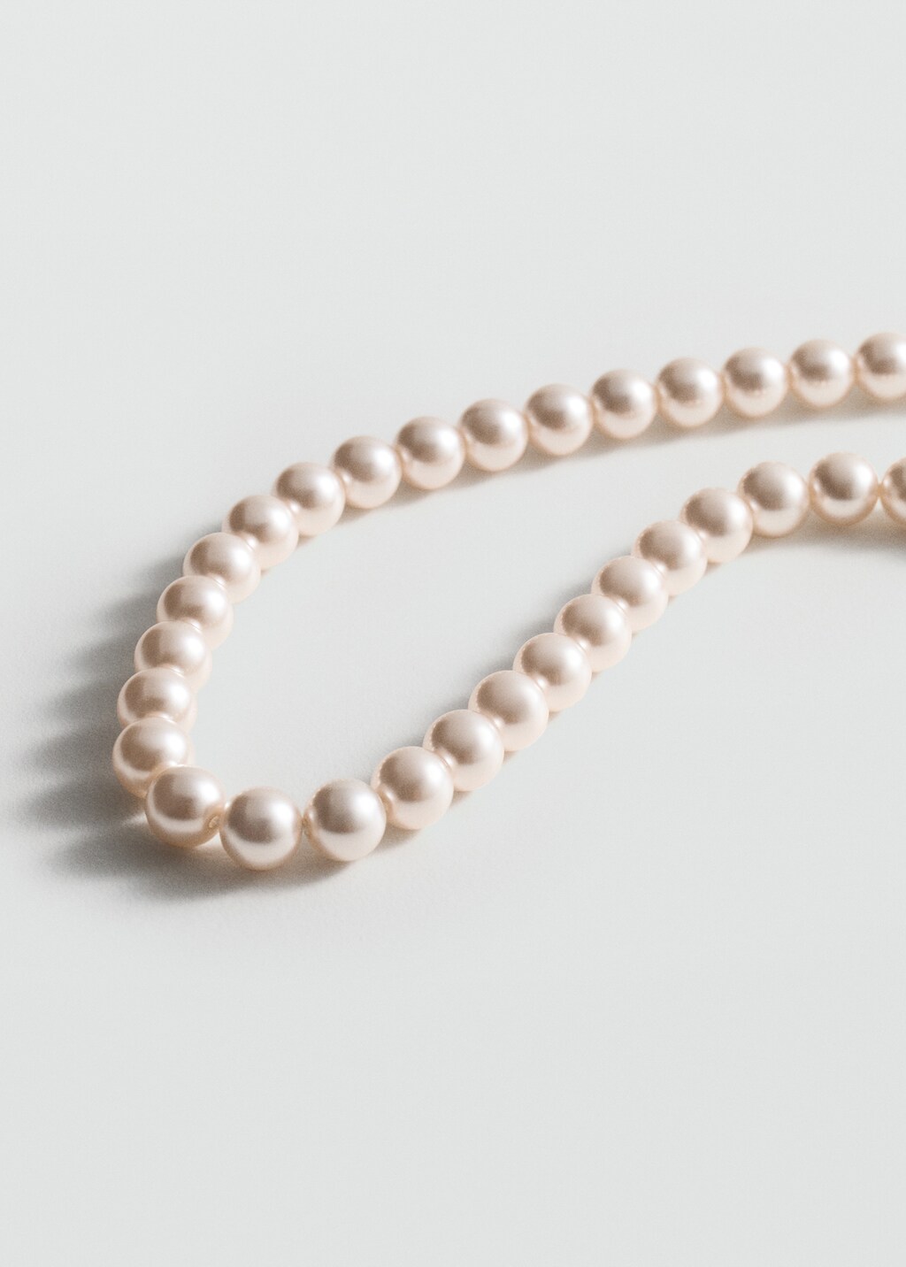 Crystal pearl necklace - White