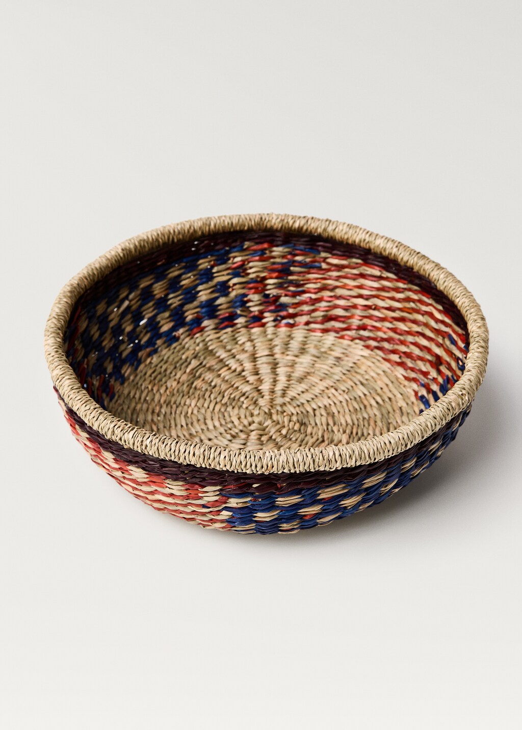 Large coloured seagrass basket - Brown