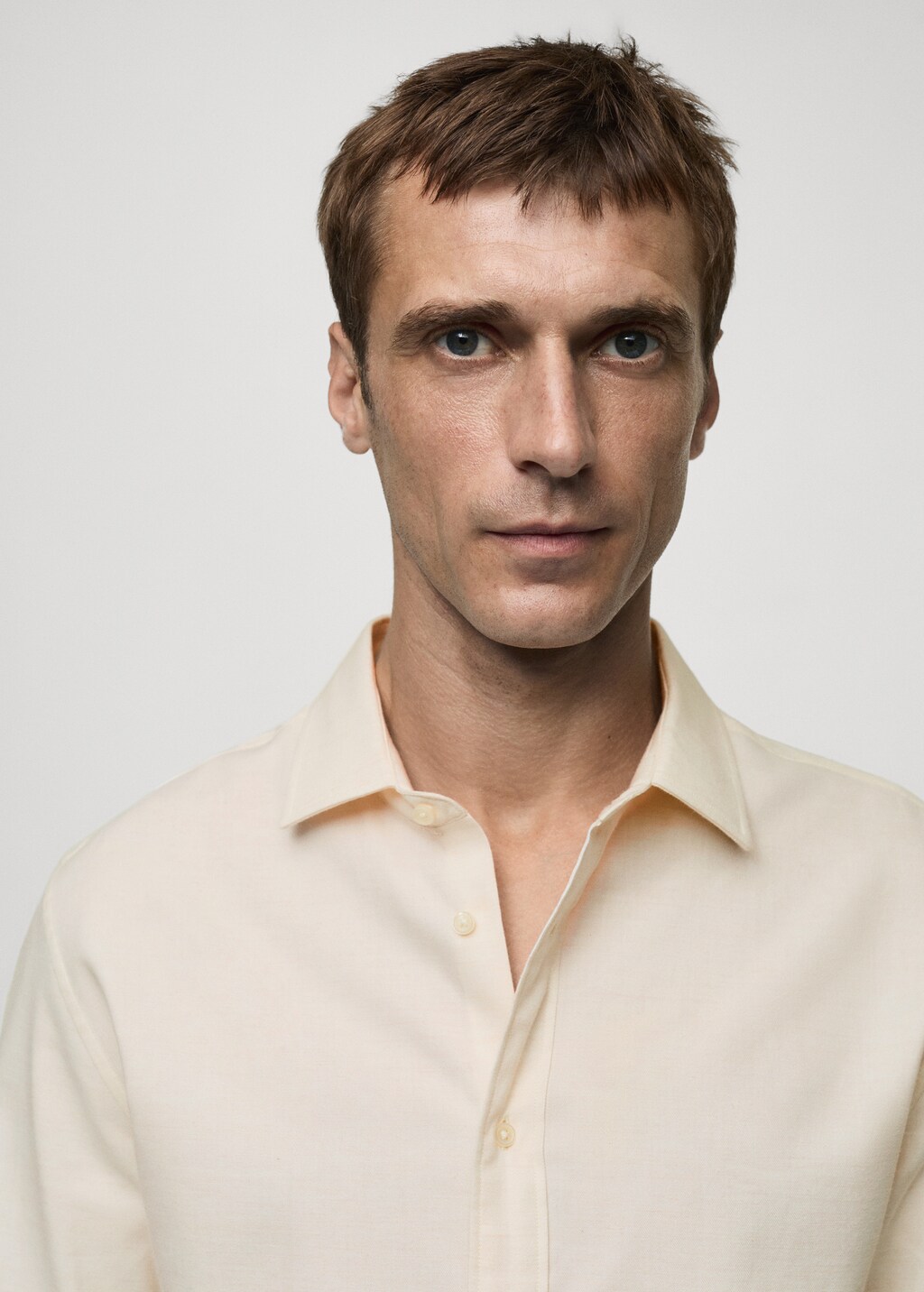 100% cotton flannel slim-fit shirt - Sand