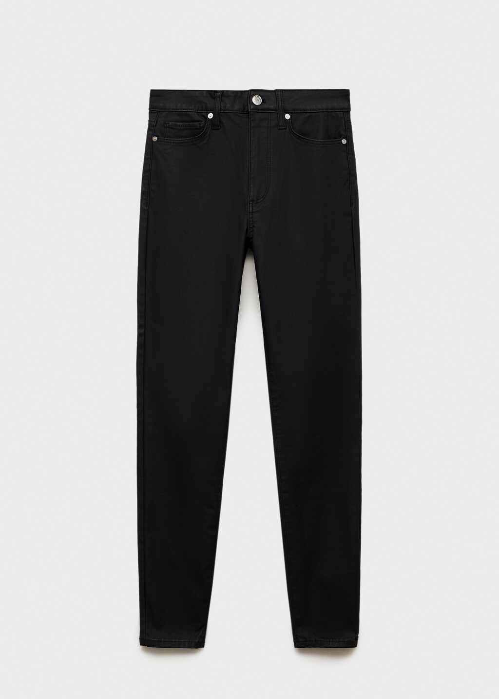 Waxed mid-rise skinny jeans - Black