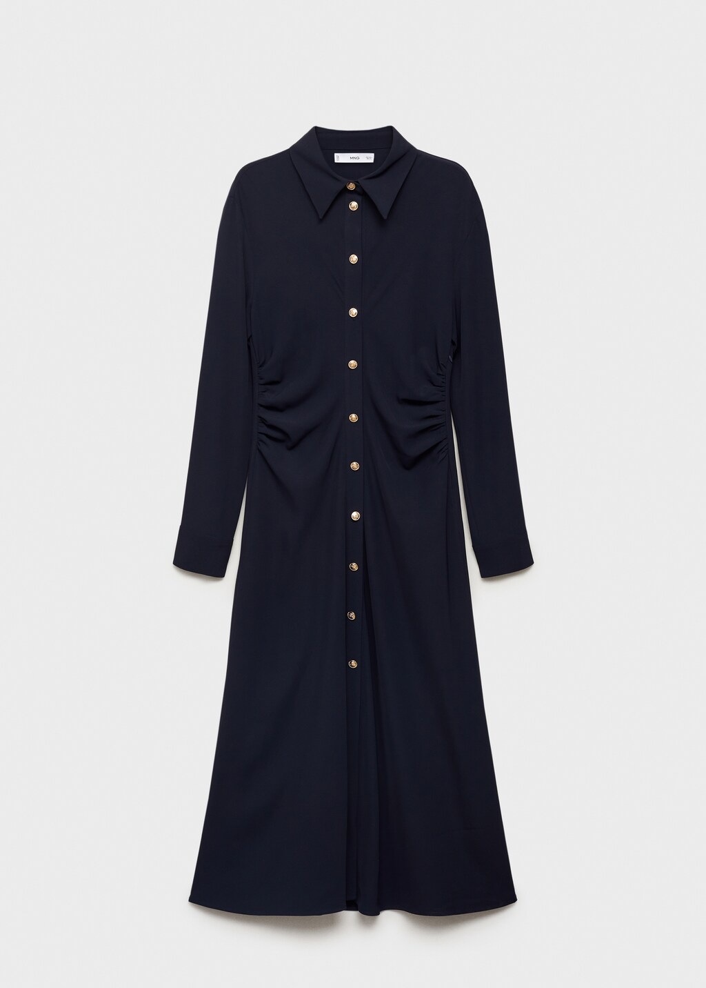 Midi-dress with draped waist - Dark Navy