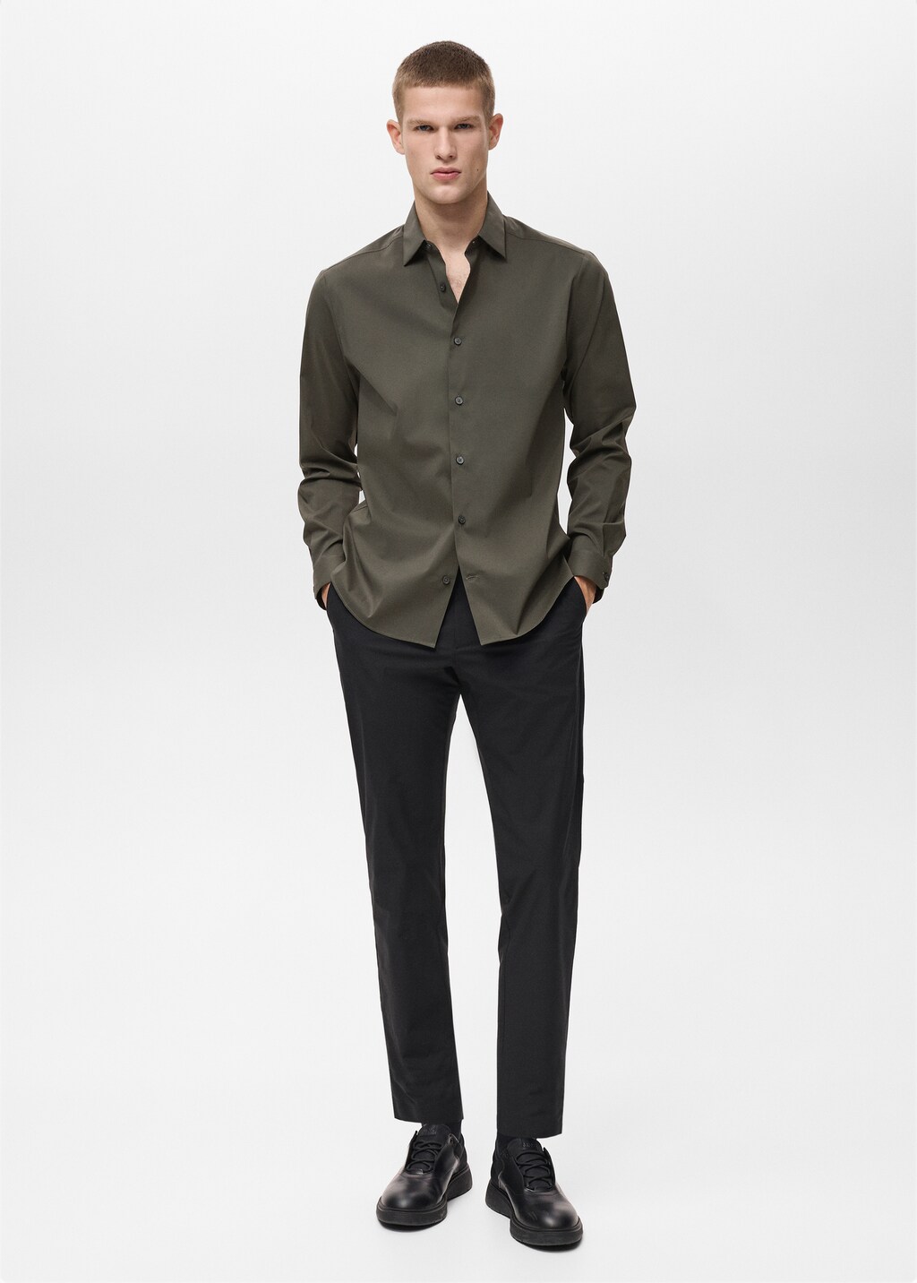 Comfort stretch non-iron shirt - White