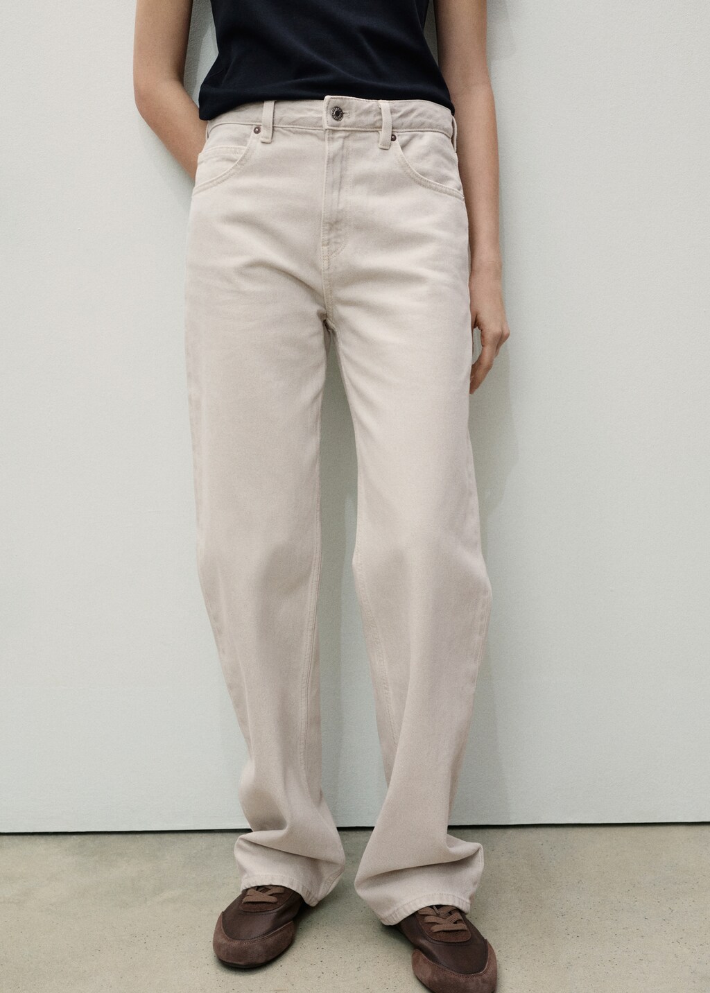 Miami medium-rise straight-fit jeans - Black denim