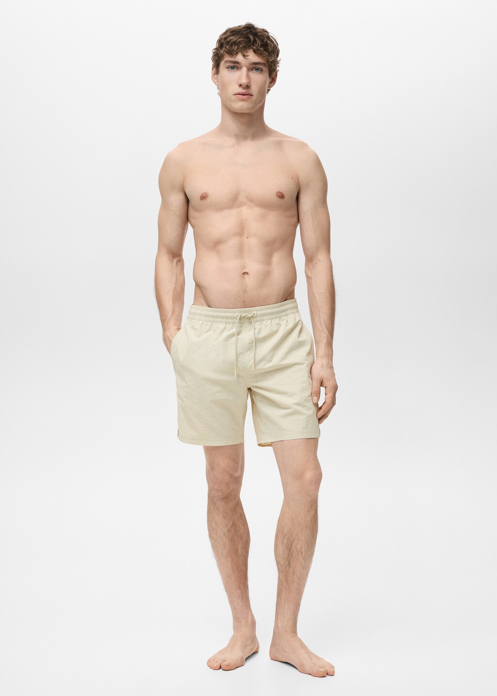 Basic drawstring swimsuit - Khaki
