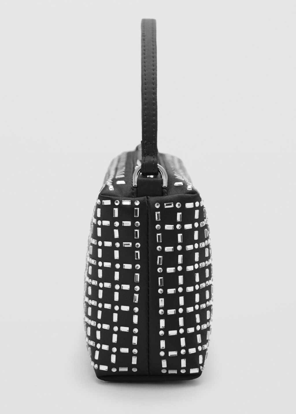 Mini bag with crystal appliqué - Black