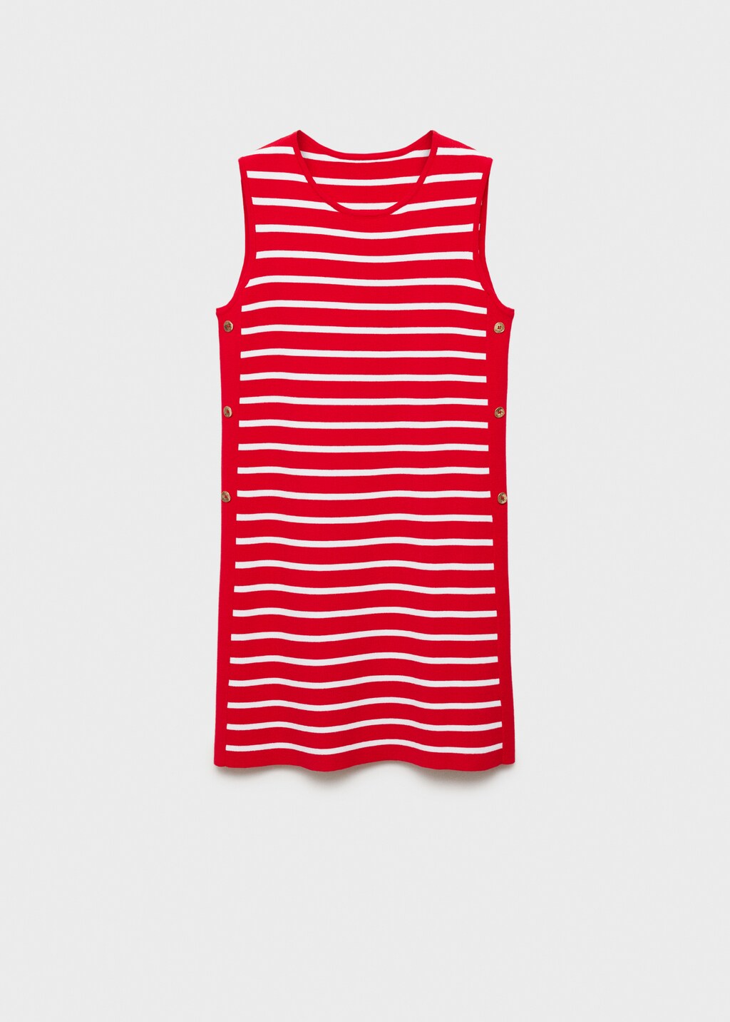 Striped dress with metallic buttons - Black