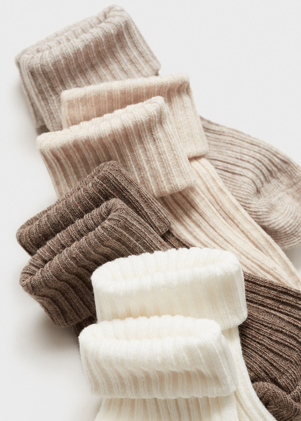 4 pack ribbed socks - Sand