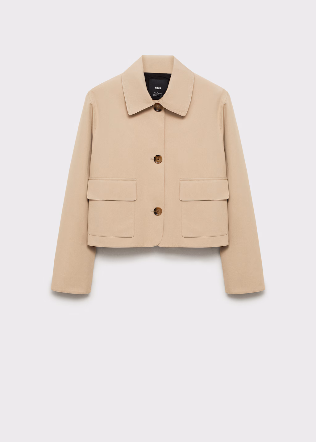 Cotton jacket with pockets - Khaki