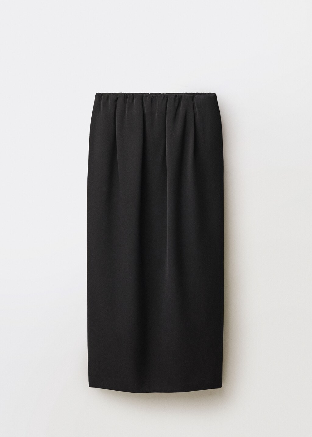 Straight gathered skirt - Black