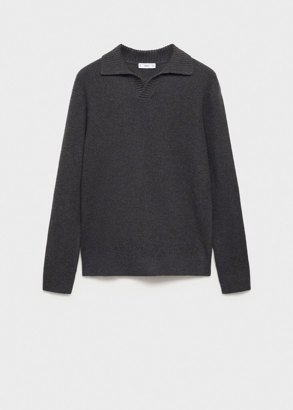 Knitted structured check polo sweater - Off White