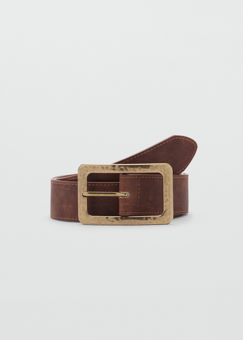 Square buckle belt - Brown
