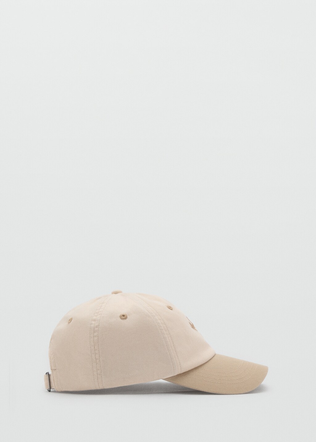 Embroidered cotton cap - Beige