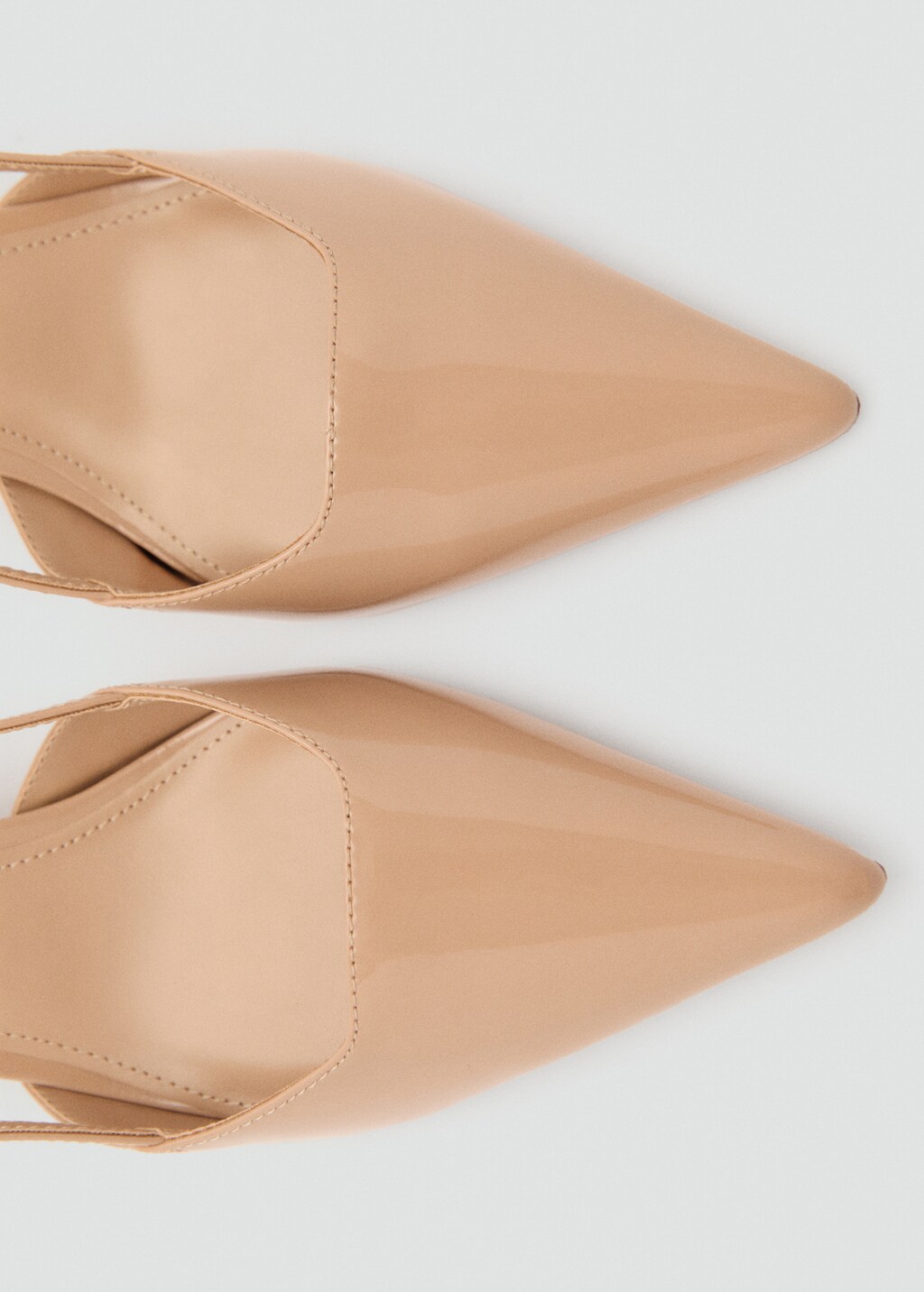 Patent leather-effect heeled shoes - Nude