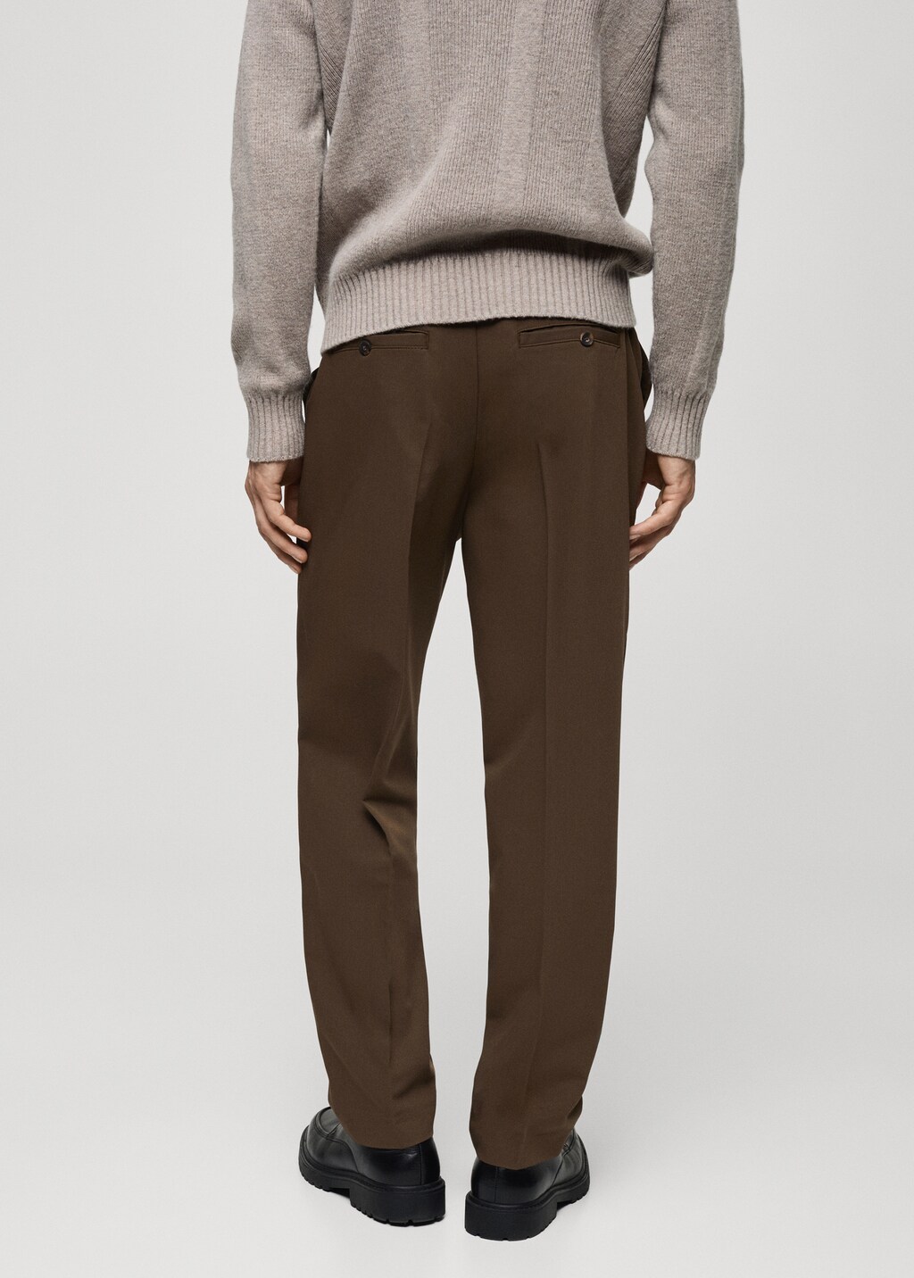 Regular-fit pleated flowy trousers - Grey