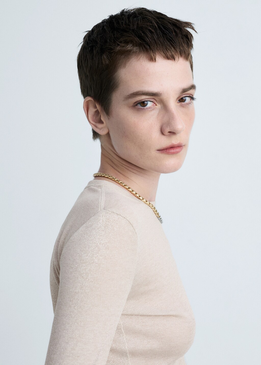 Lurex knitted t-shirt - Black