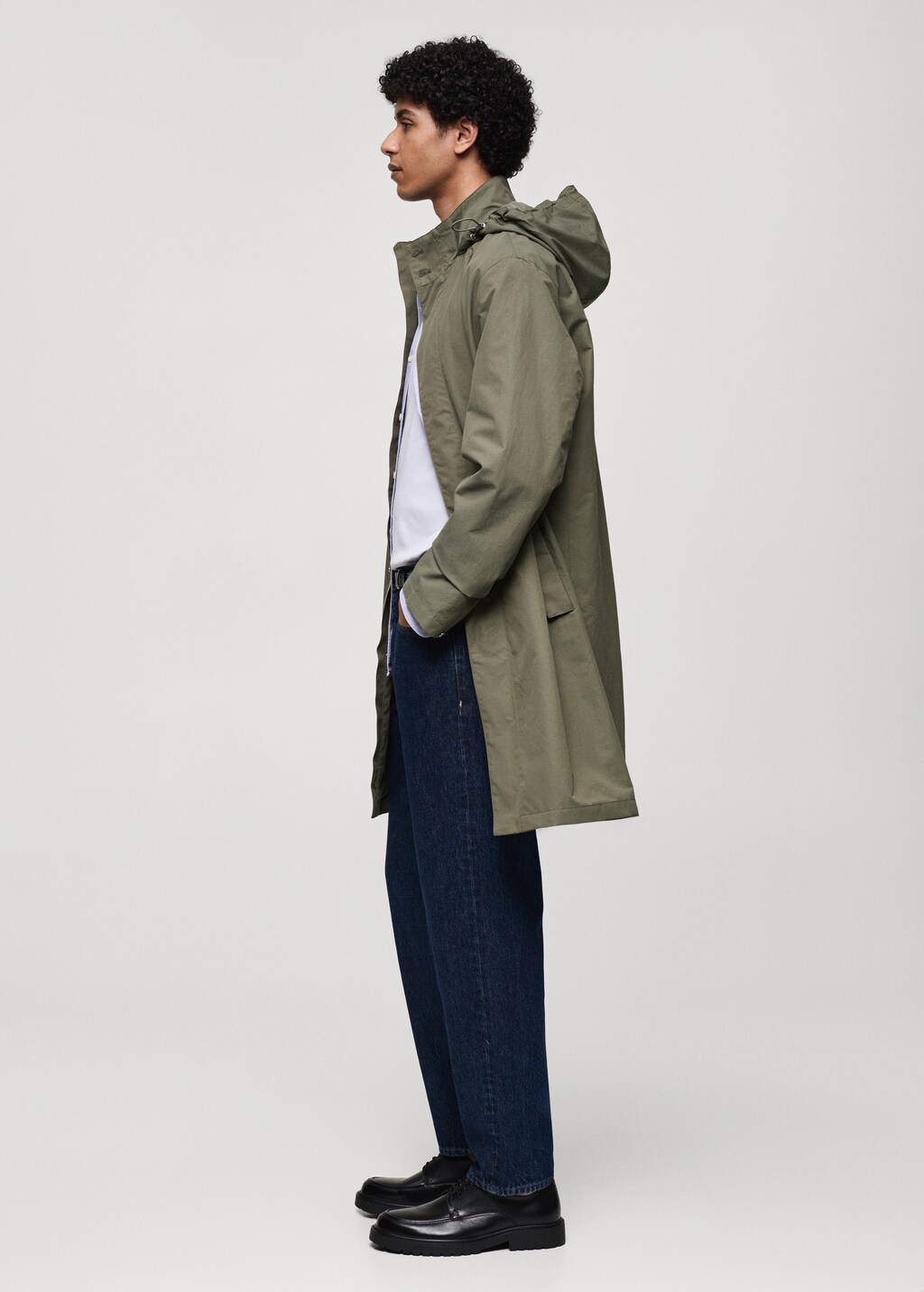 Water-repellent hooded parka - Khaki