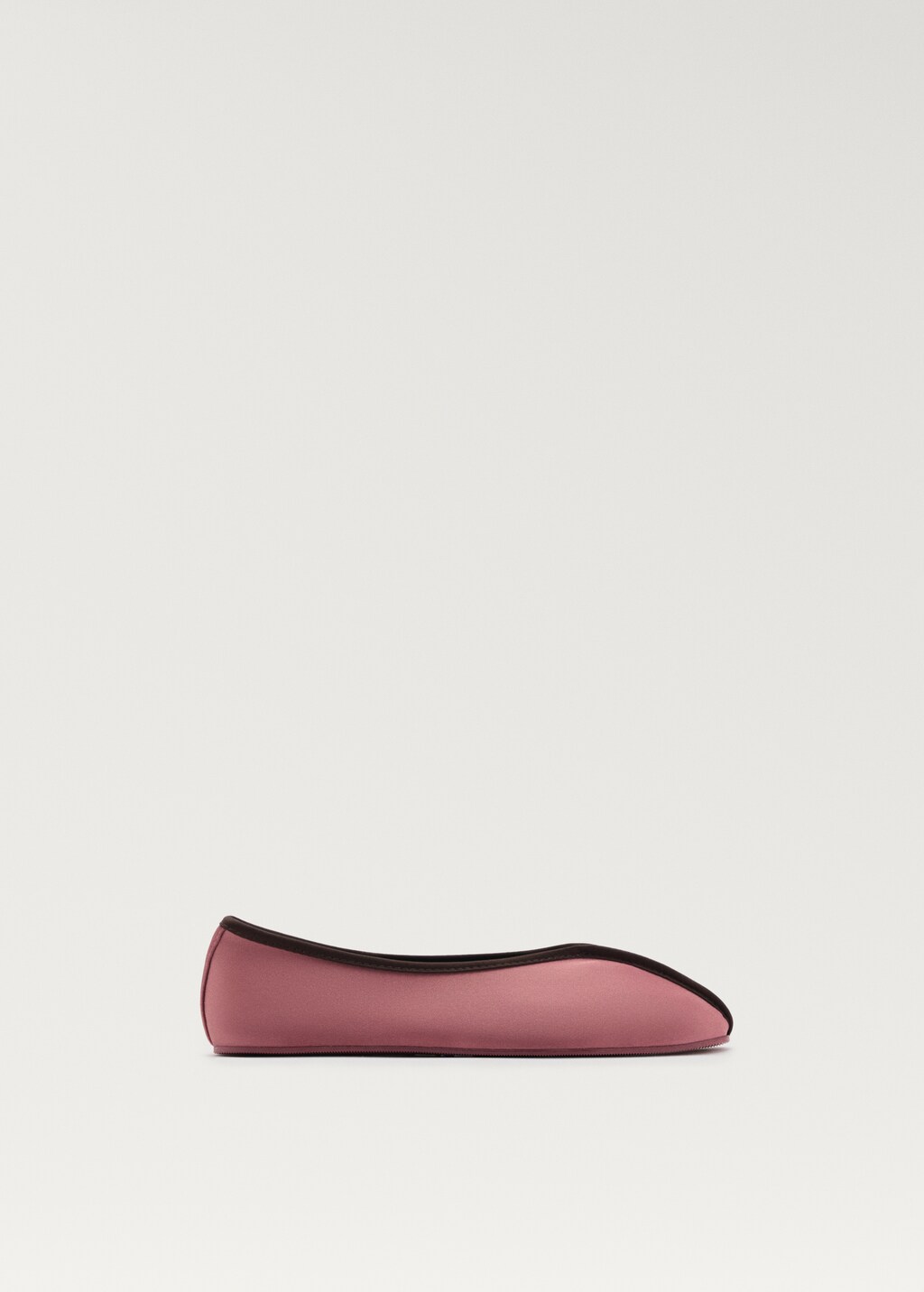 Satin ballerina flats with contrast piping - Mint Green