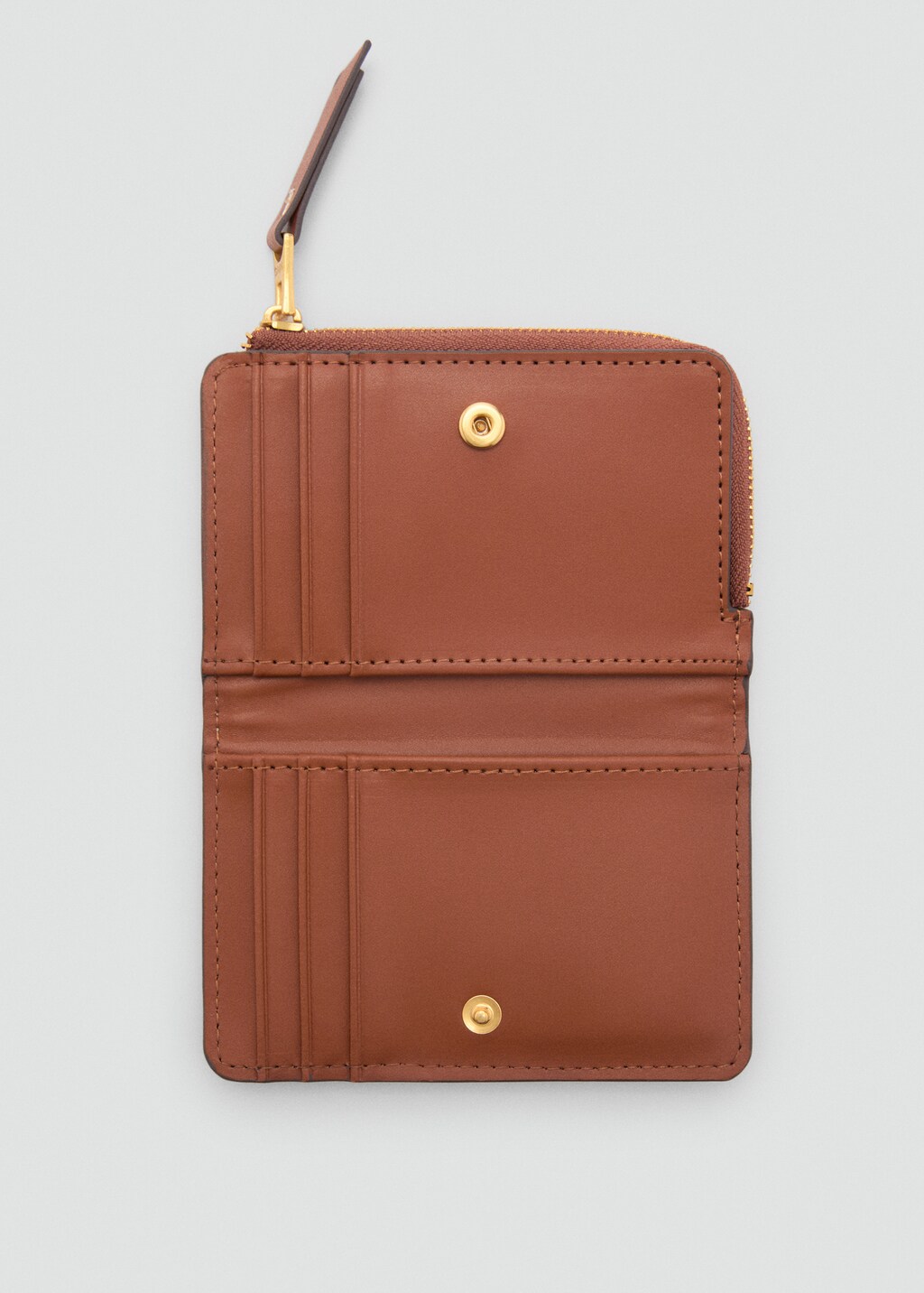 Contrast canvas flap wallet - Leather