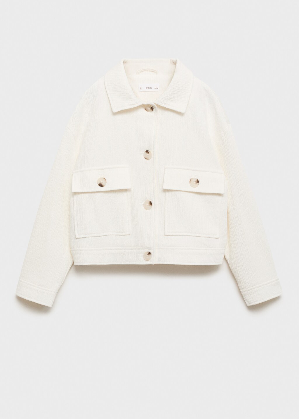 Pocket textured jacket - Ecru