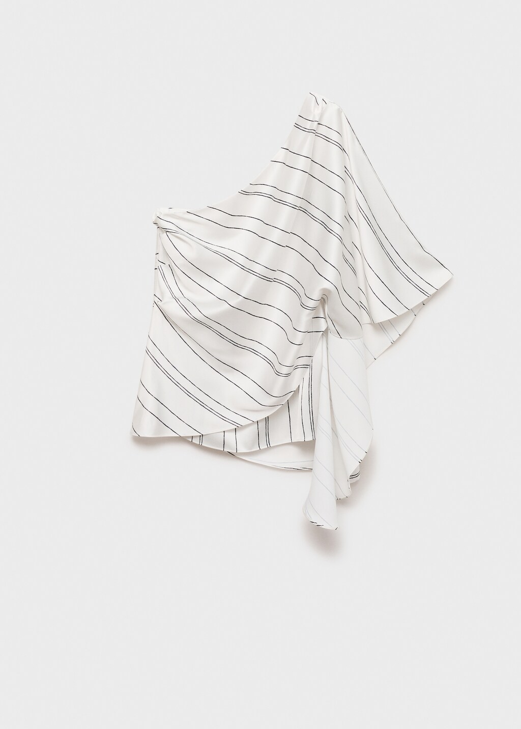 Asymmetrical striped blouse - White