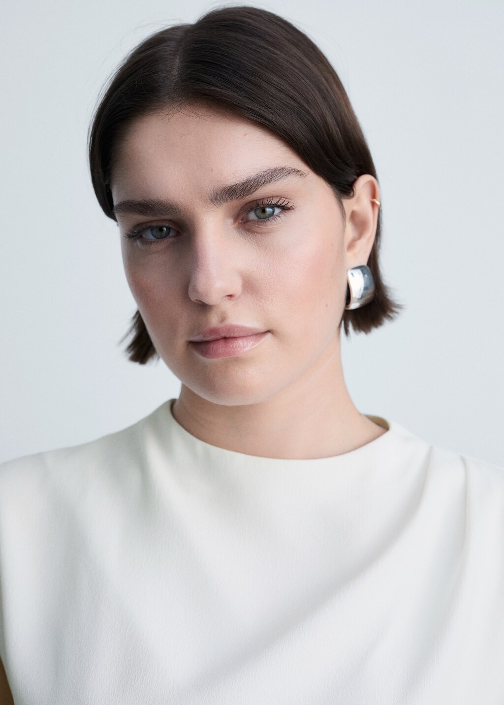 Sleeveless draped blouse - Black