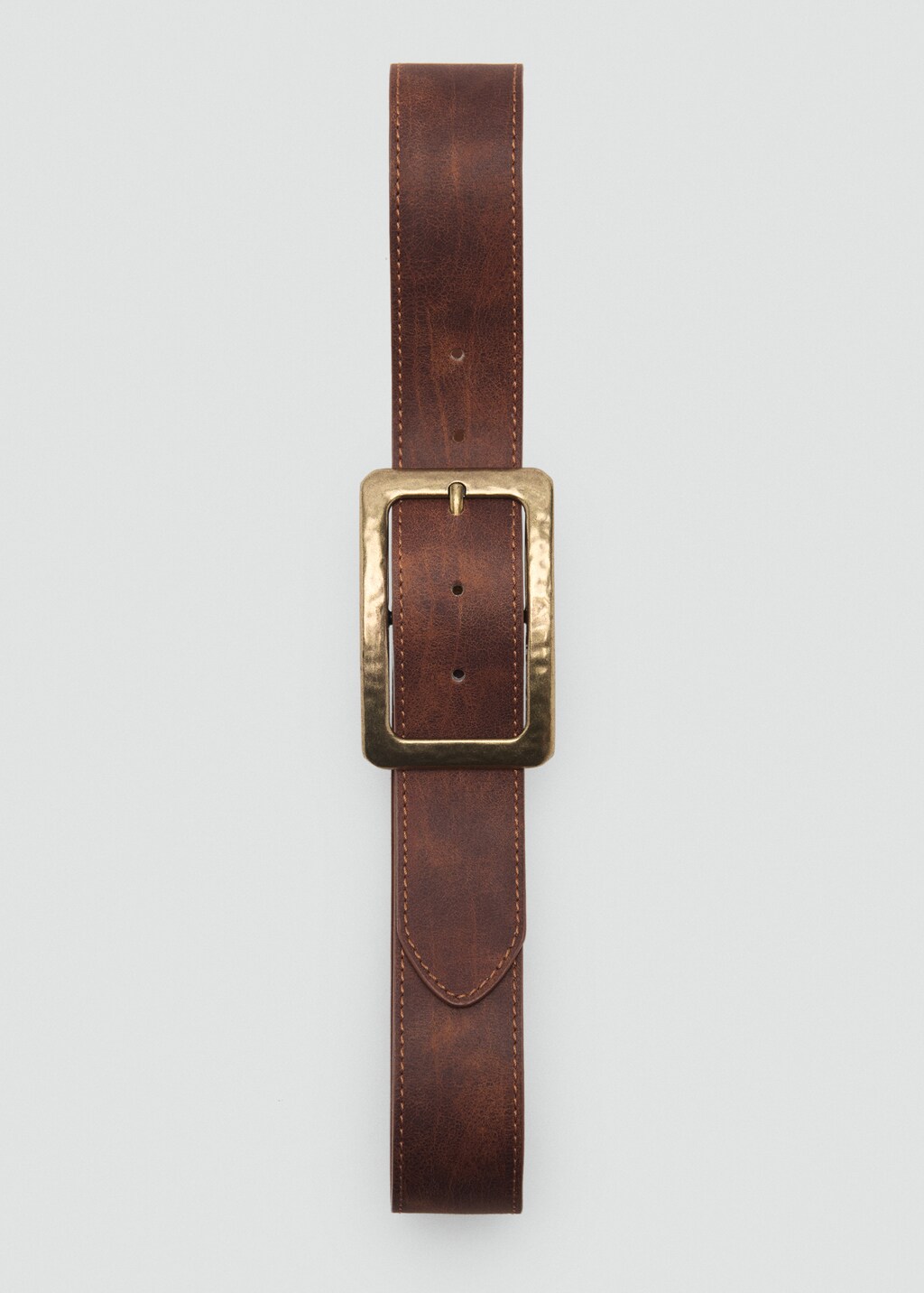 Square buckle belt - Brown