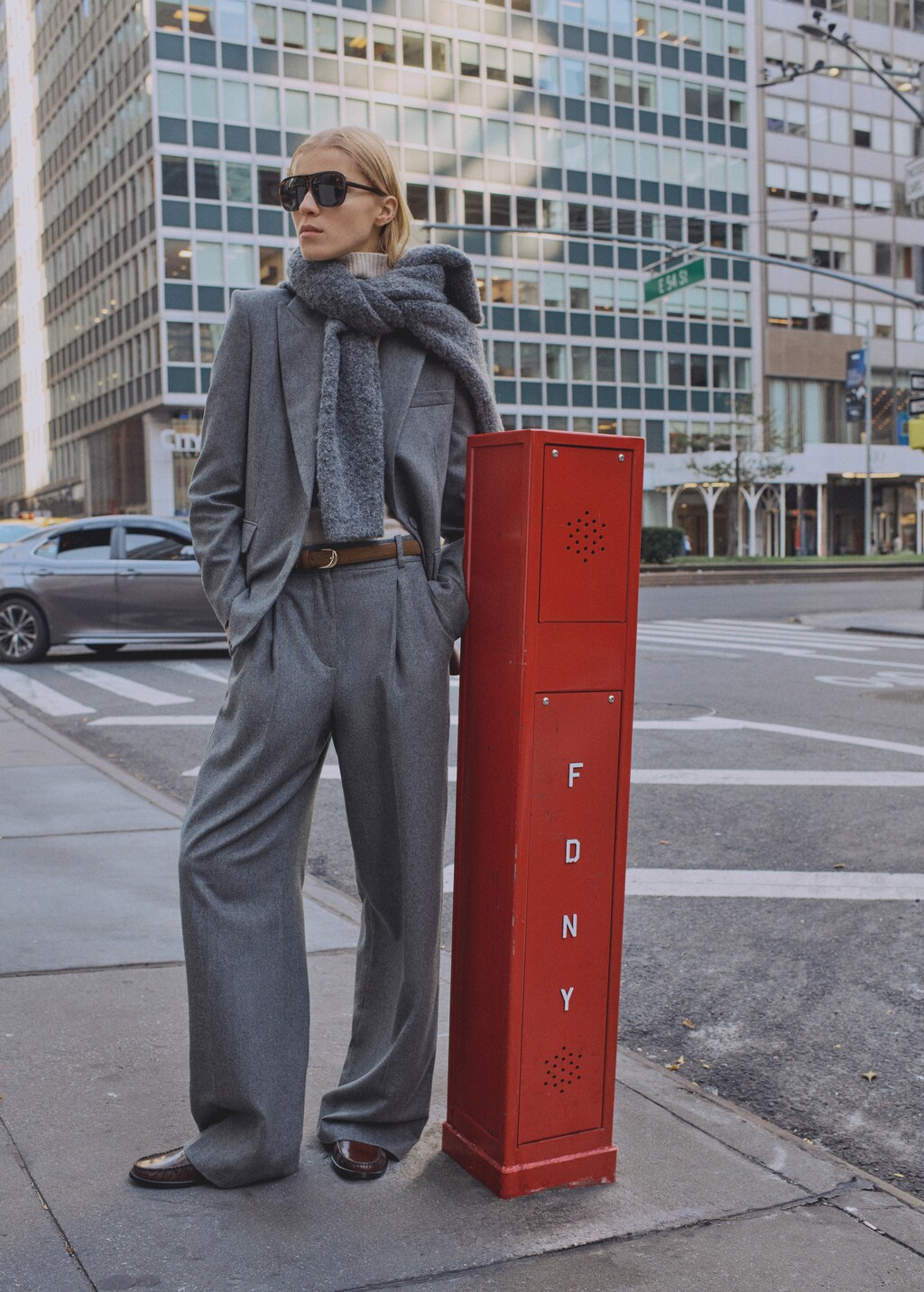 Wool-blend suit trousers - Grey