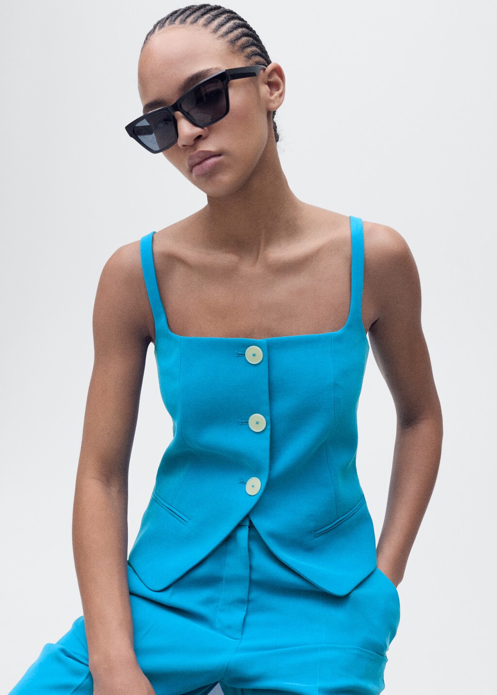 Suit waistcoat with open back - Ecru