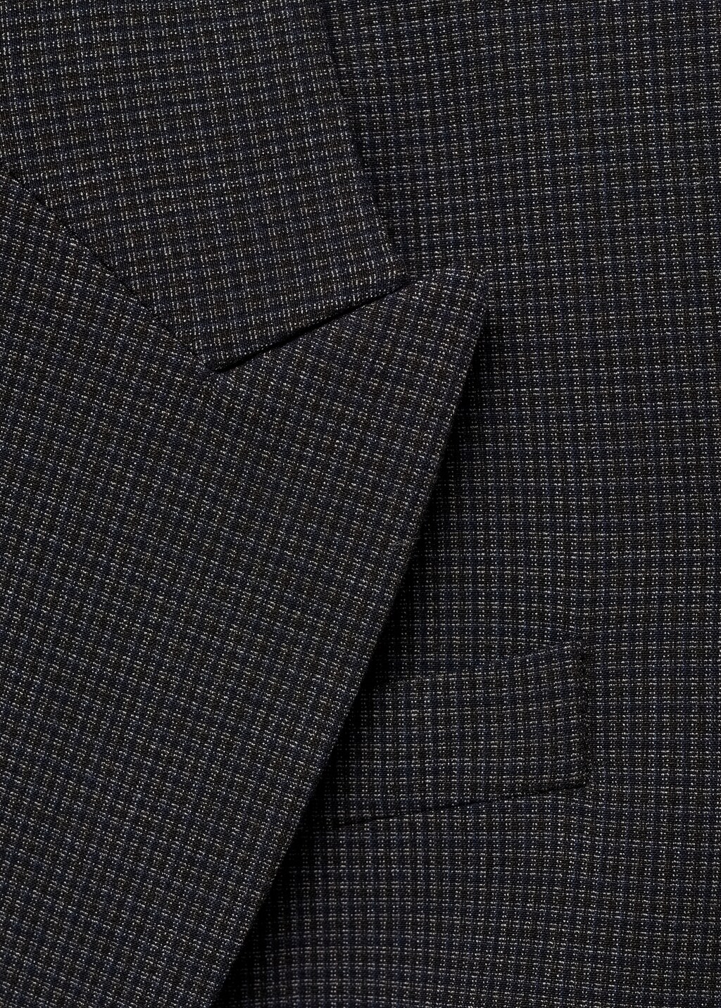 Straight-fit micro-houndstooth jacket - Dark Navy