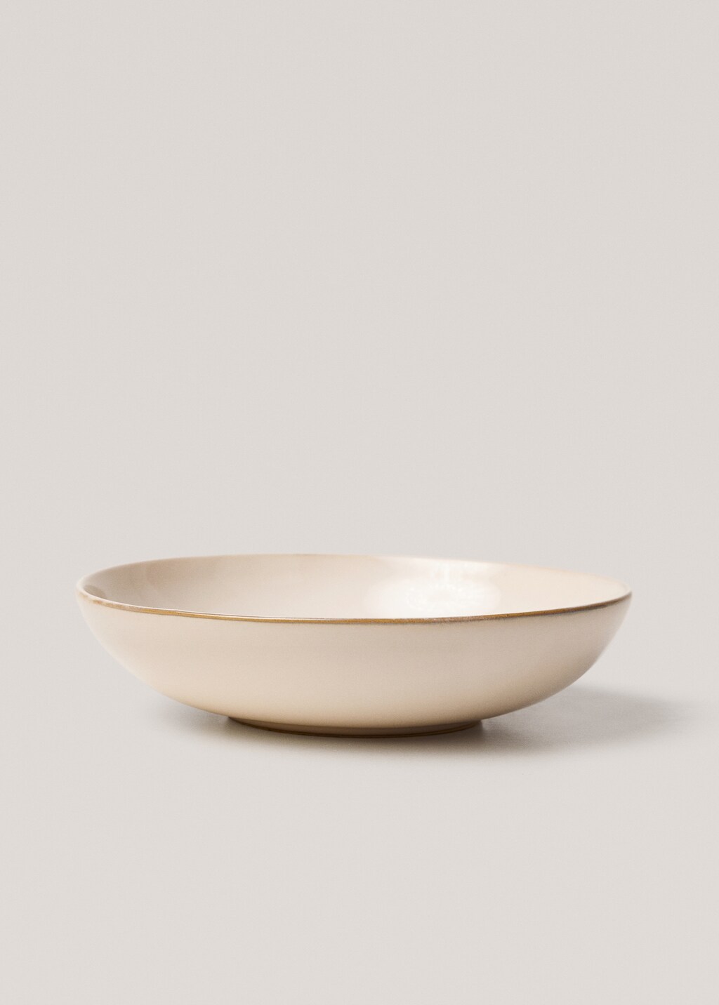 Stoneware soup plate with rim - Ecru