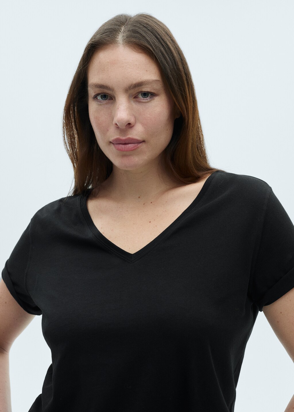 V-neck cotton T-shirt - White