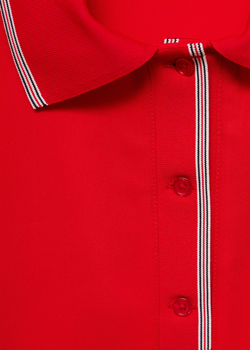 Cropped polo shirt with contrasting trim - Red