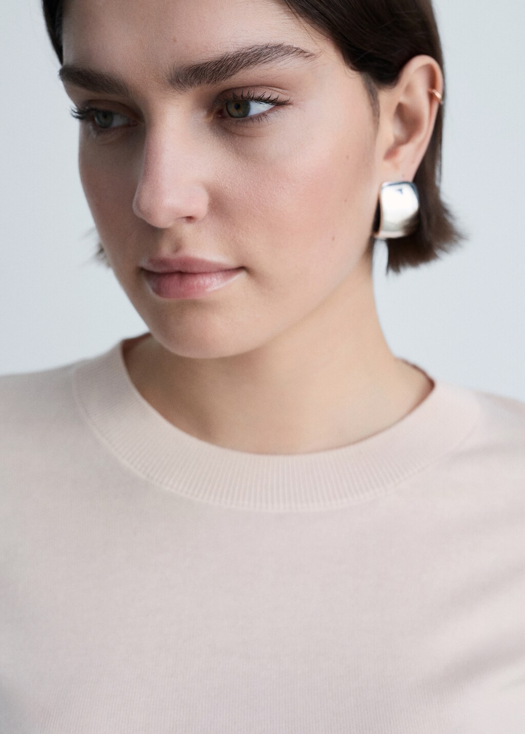 Silk-blend knitted sweater - Ecru