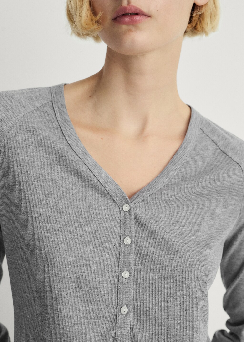 Rib-knit nightgown - Vanilla