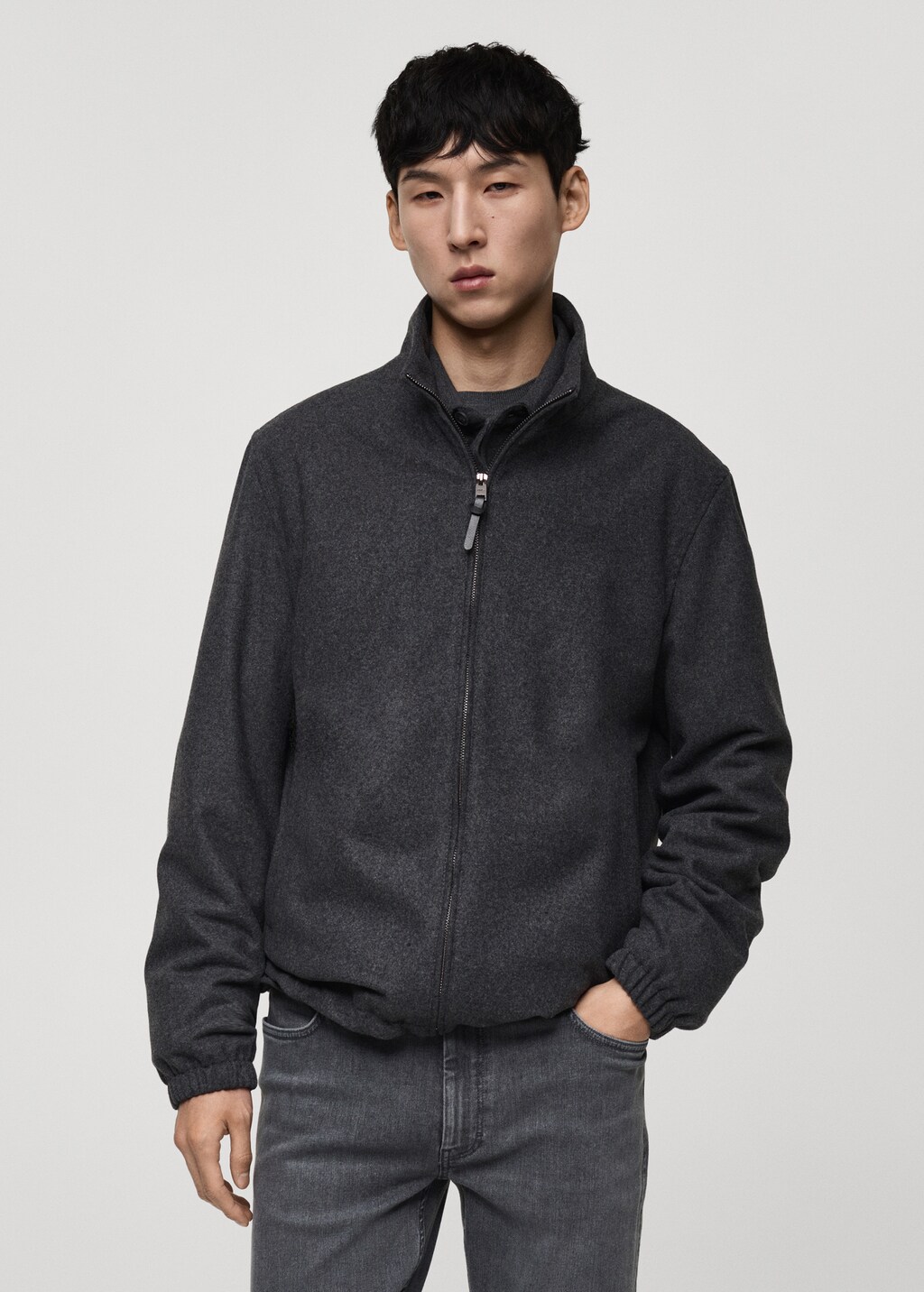 Regular-fit wool jacket - Dark Navy