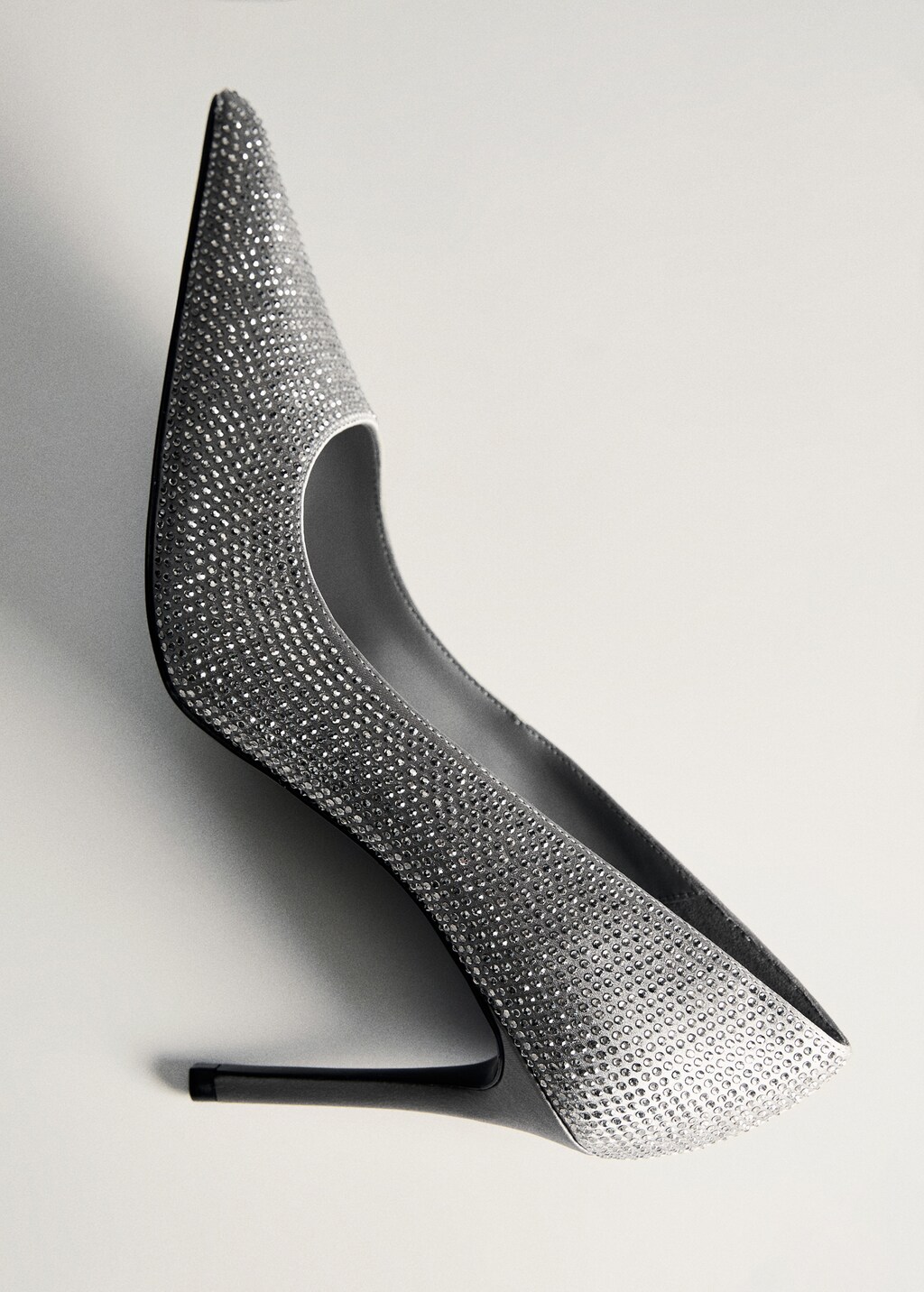 Rhinestone heel shoes - Silver