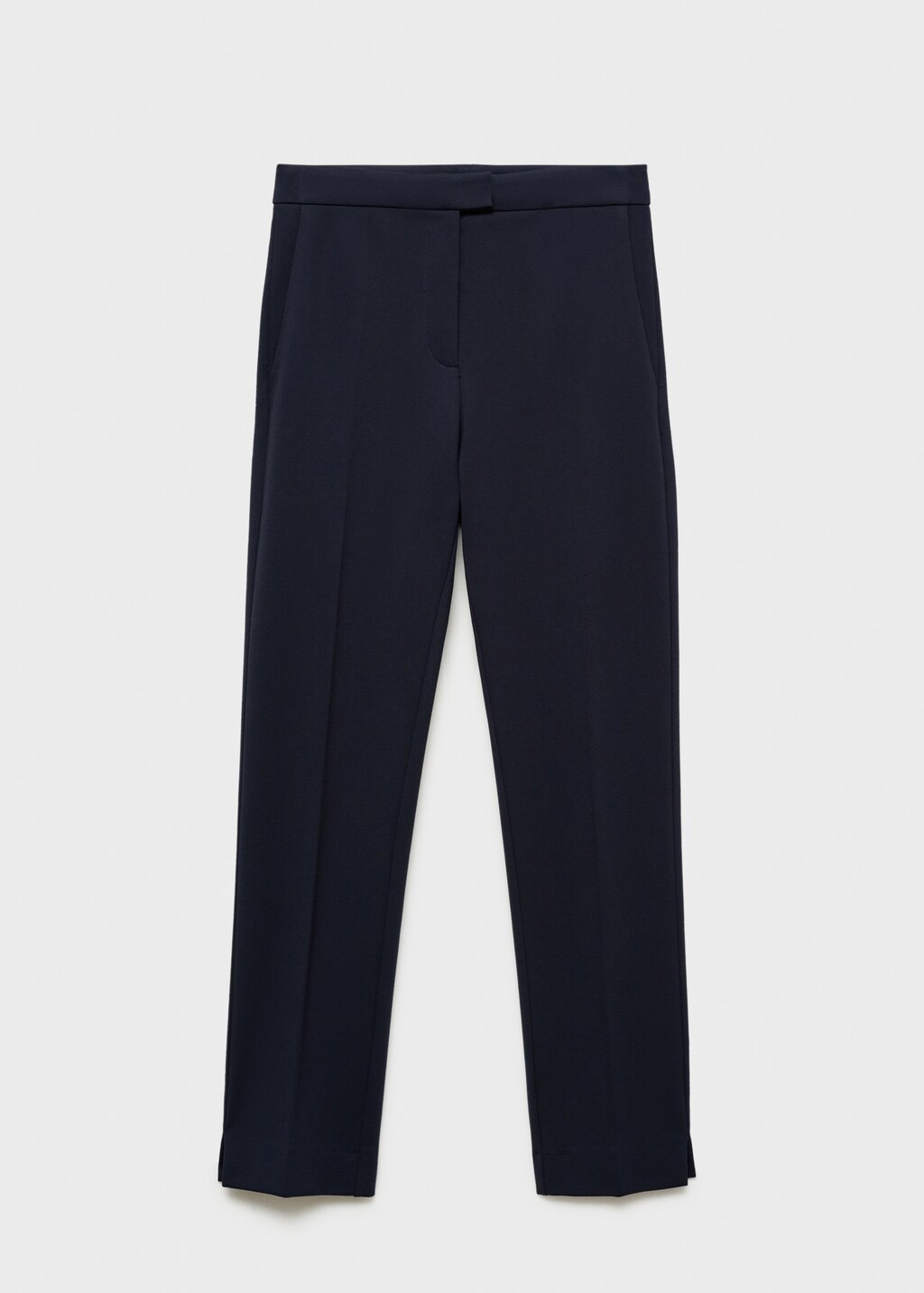 Straight mid-rise trousers - Black