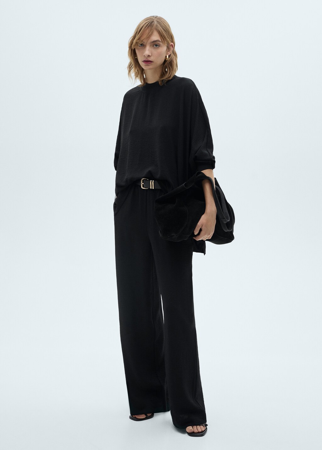 Oversized knitted sweatshirt - Black