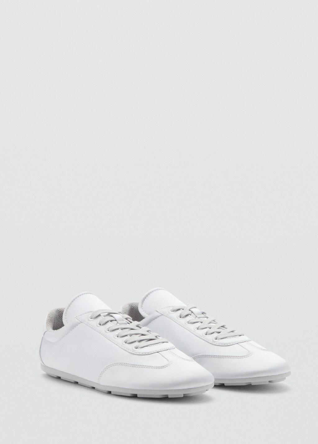 Satin lace-up trainers - Silver