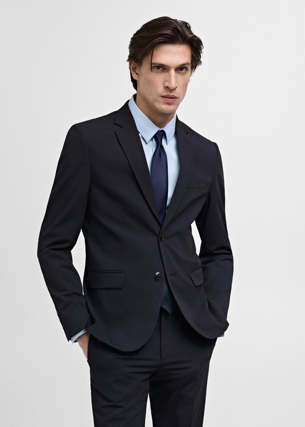 Super slim-fit suit jacket in stretch fabric - Grey