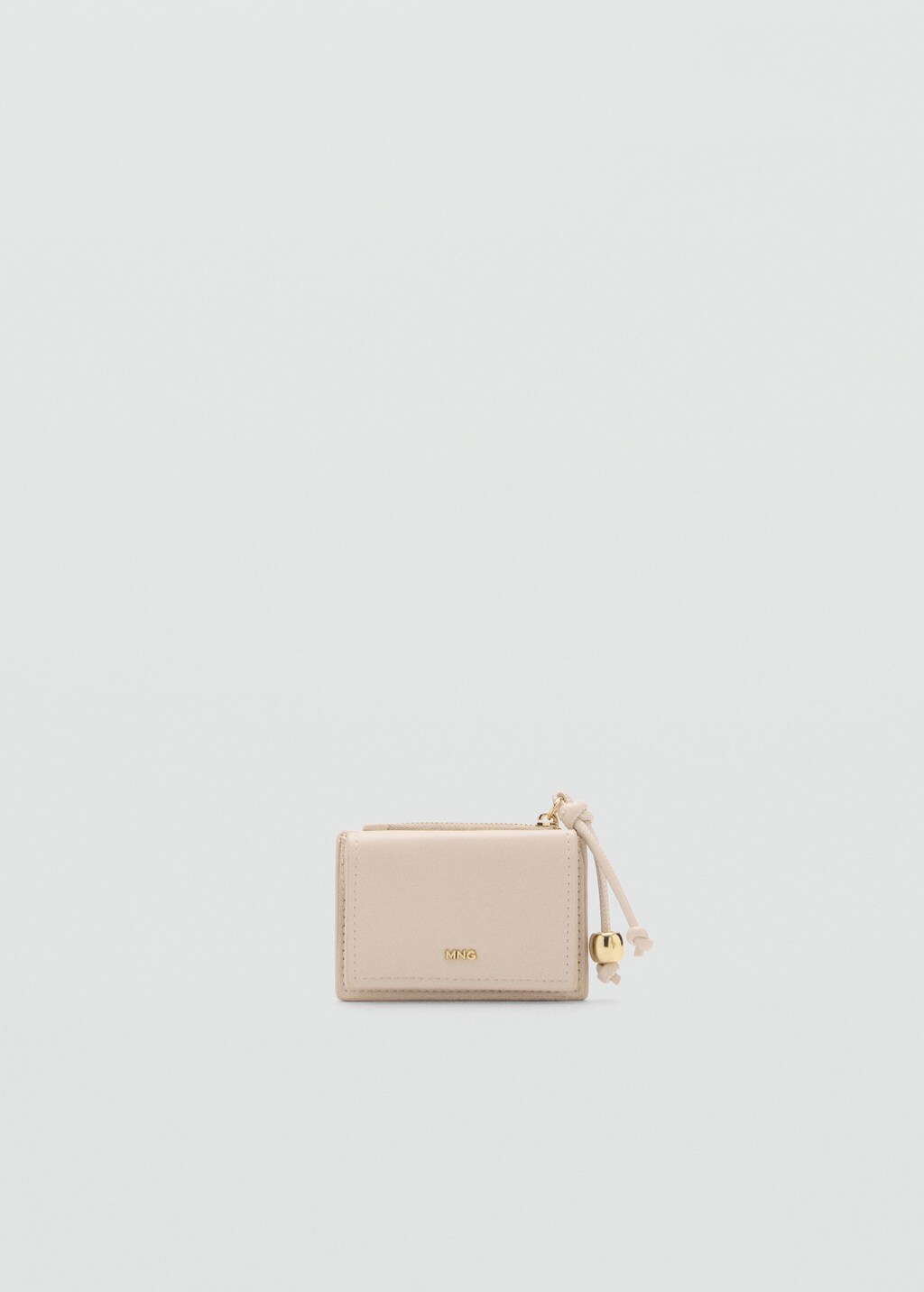 Leather-effect purse with bead detail - Chocolate