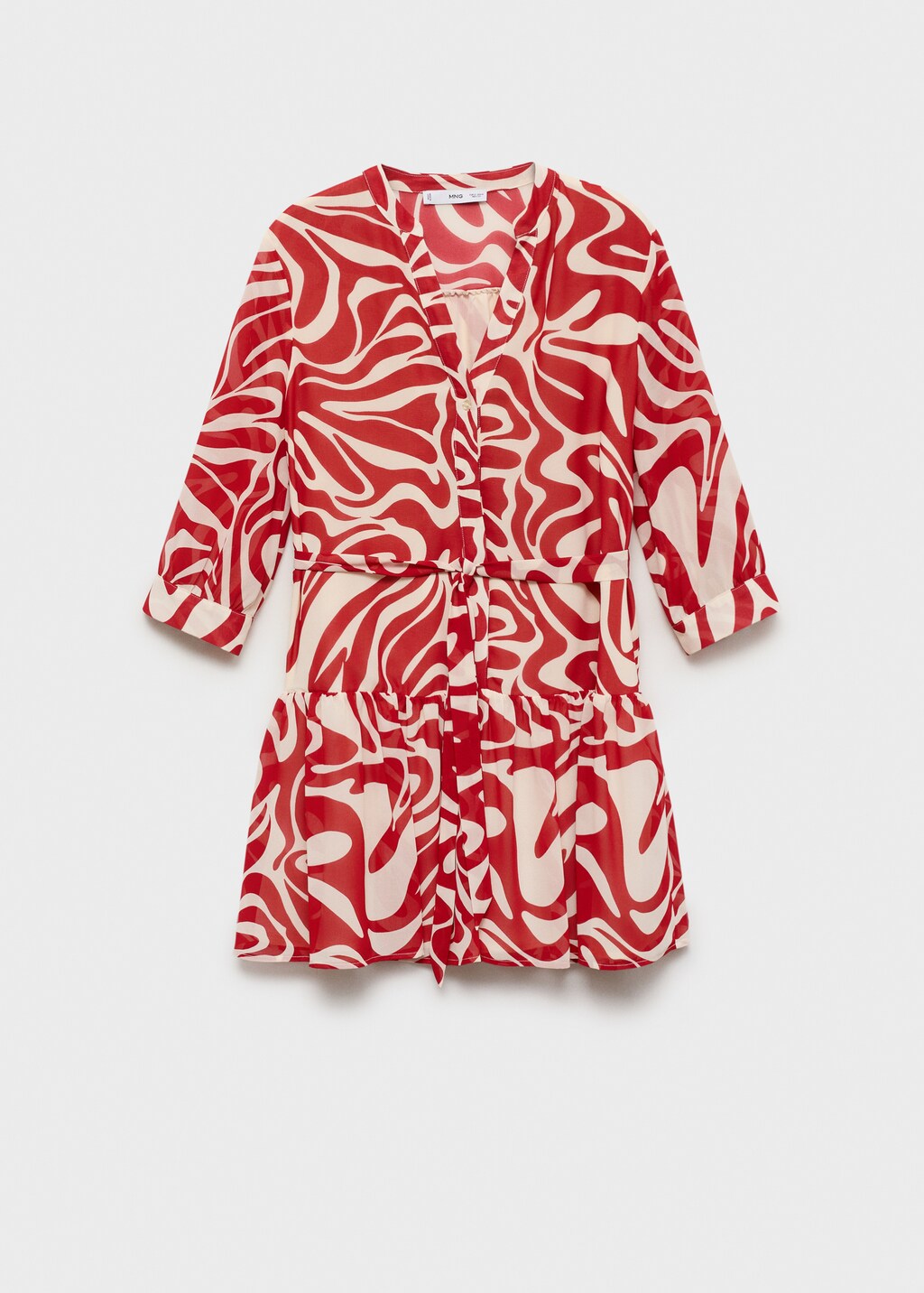 Ruffled printed dress - Dark Navy