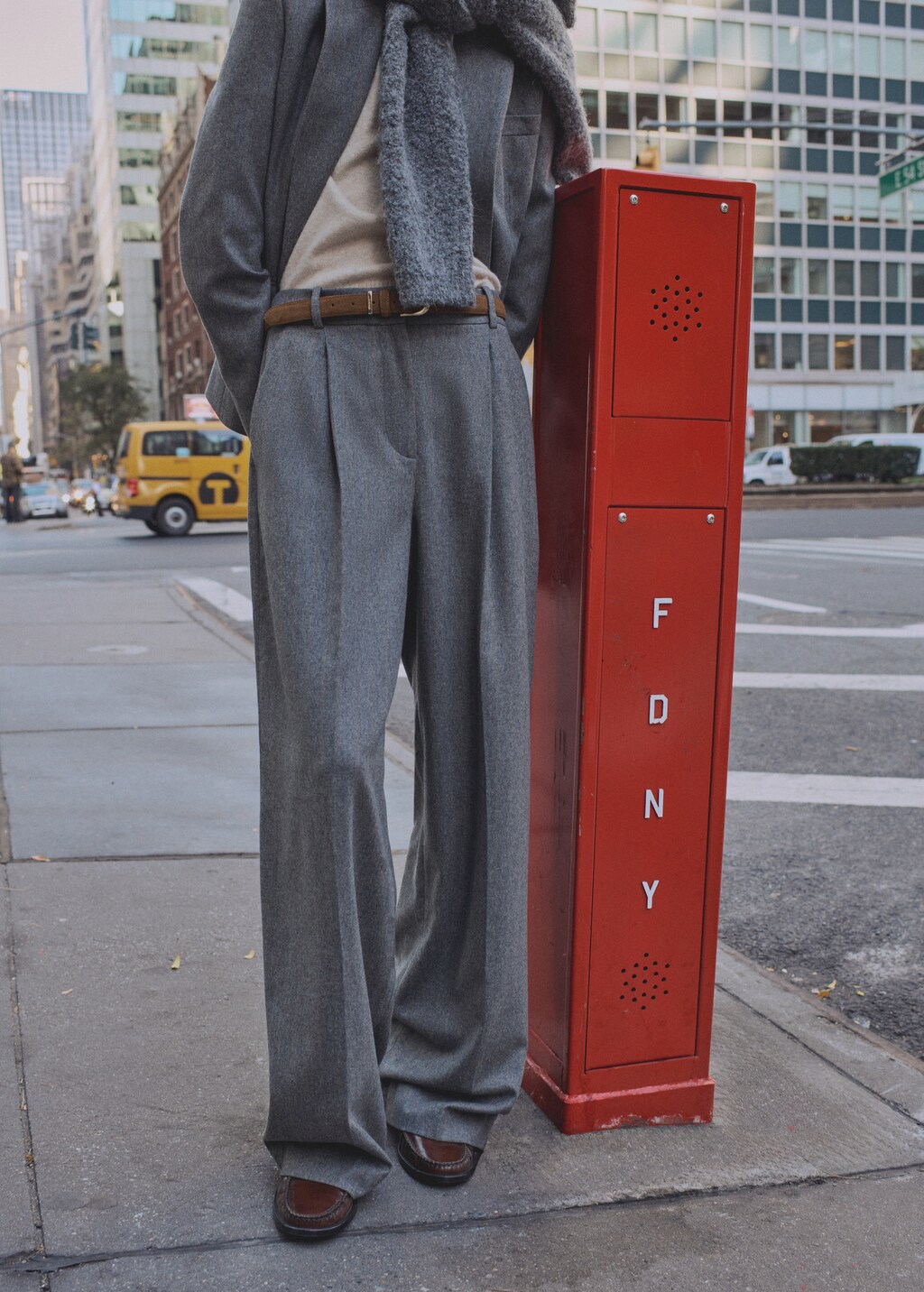 Wool-blend suit trousers - Grey